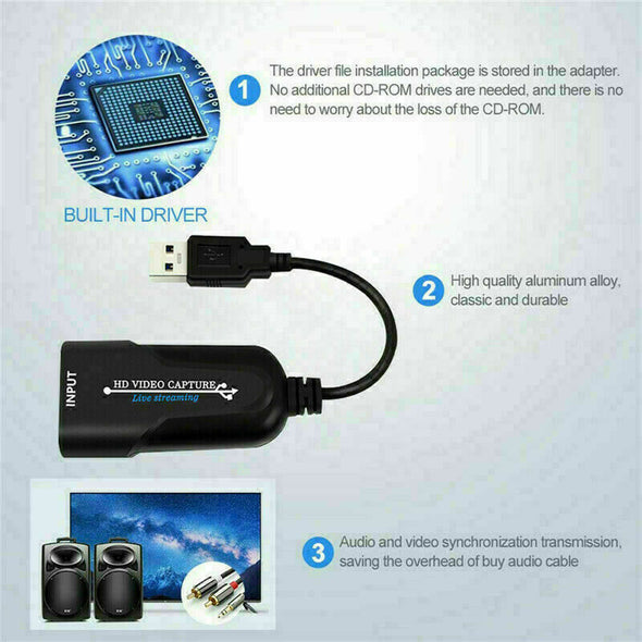 4K HDMI to USB 2.0 3.0 Video Capture Audio Video Live Streaming 1080P