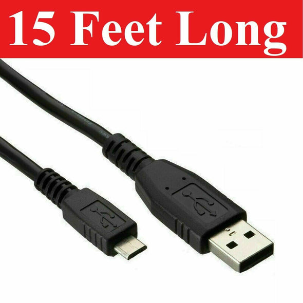 Micro USB Data 15FT Sync Charger Charging Cable Cord LG PS4 Xbox One Controller