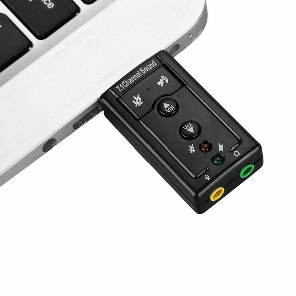 USB 2.0 External 7.1 Channel 3D Virtual Audio Sound Card Mic Adapter Laptop PC