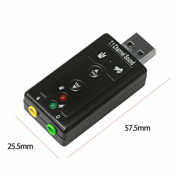 USB 2.0 External 7.1 Channel 3D Virtual Audio Sound Card Mic Adapter Laptop #15