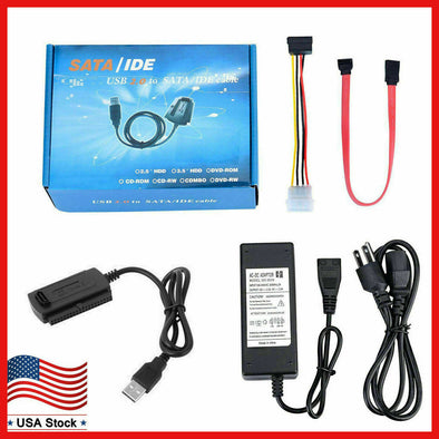 USB 2.0 to SATA PATA IDE 2.5" 3.5" HDD SSD Hard Drive Adapter Transfer Cable Kit