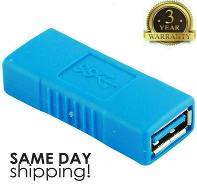 2-PACK USB 3.0 Type A Female to Female Adapter Coupler Gender Changer Connector