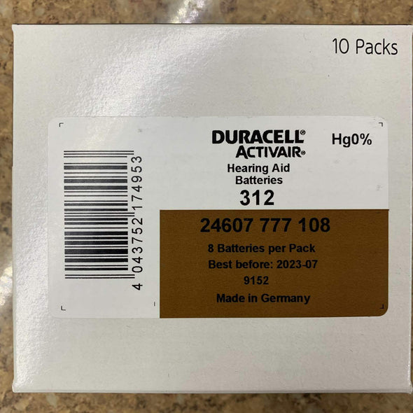 New Duracell Hearing Aid Batteries Size 312 Fast shipping Choose from 4 to 240