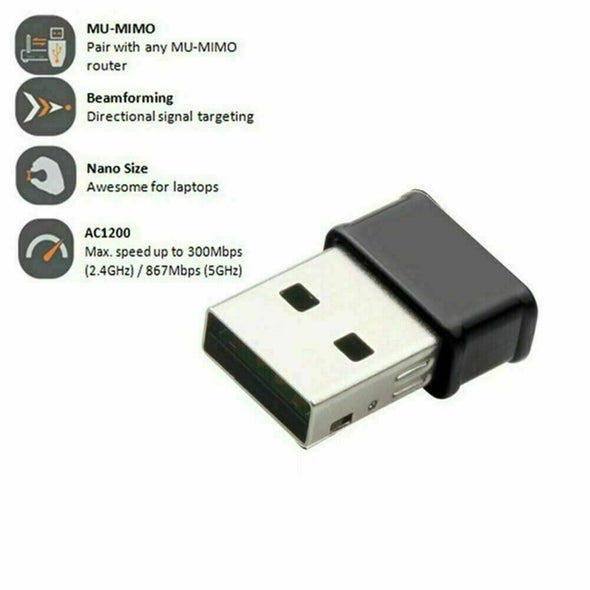 USB WiFi Wireless AC1200 Mbps Adapter Dongle USB 3.0 Network Card for PC Laptop