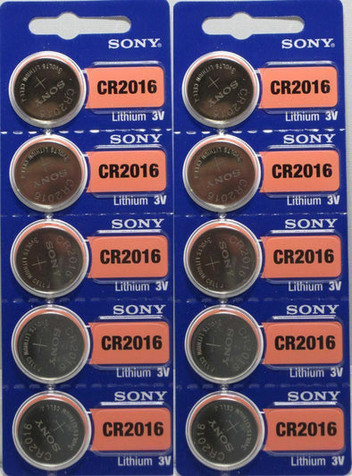 Lithium Battery Sony CR2016 3V Exp 2027 Pack x10 Pcs Coin Cells-icellyou