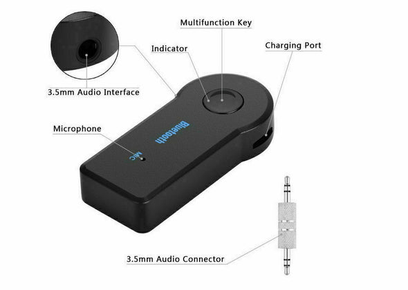 Wireless Bluetooth 3.5mm AUX Audio Stereo Music Home Car Receiver Adapter #150