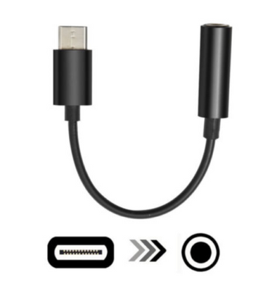 Universal USB C to 3.5mm AUX Headphone Adapter Type C Cable For Android Black