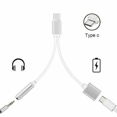 2-in-1 Type-C to 3.5 mm Audio Jack Headphone Audio Adapter And Charging Adapter