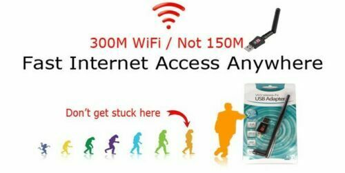 New W/Antenna 300n 300Mbps Mini Wireless USB Wifi Adapter Network 802.11n/g/b