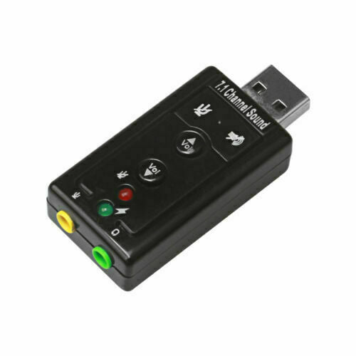 USB 2.0 External 7.1 Channel 3D Virtual Audio Sound Card Mic Adapter Laptop PC